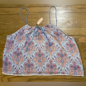 NWT Victoria’s Secret Paisley Tank Top w/ knit adjustable straps - Size L